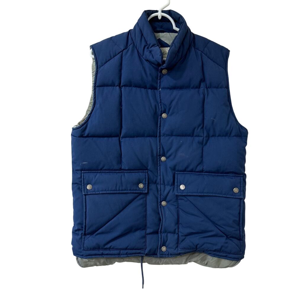 St. Johns Bay Vintage Mens Size Medium Blue Down Puffer Vest Preppy Gorpcore